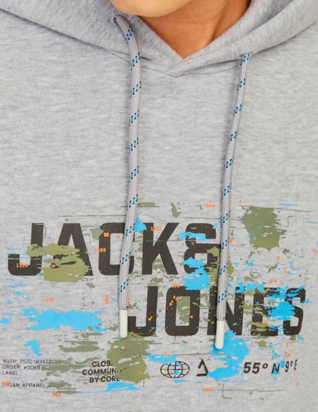 Sudadera Jack&Jones Outdoor gris con capucha para hombre