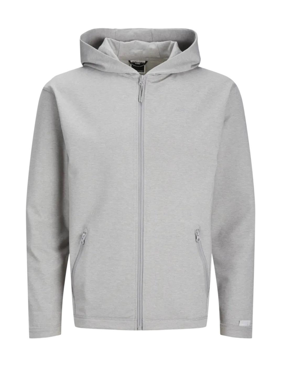 Sudadera Jack&Jones Cloud gris con cremallera para hombre