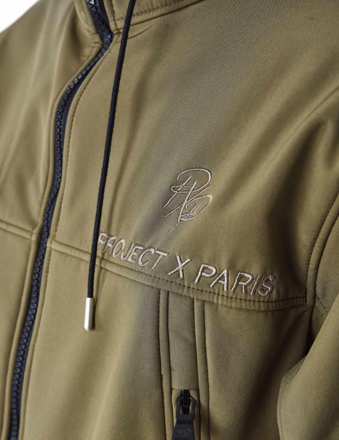 Chaqueta Project x Paris verde militar capucha para hombre