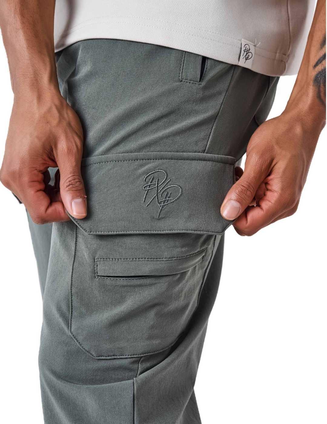 Pantalón Project X Paris cargo verde oscuro slim para hombre