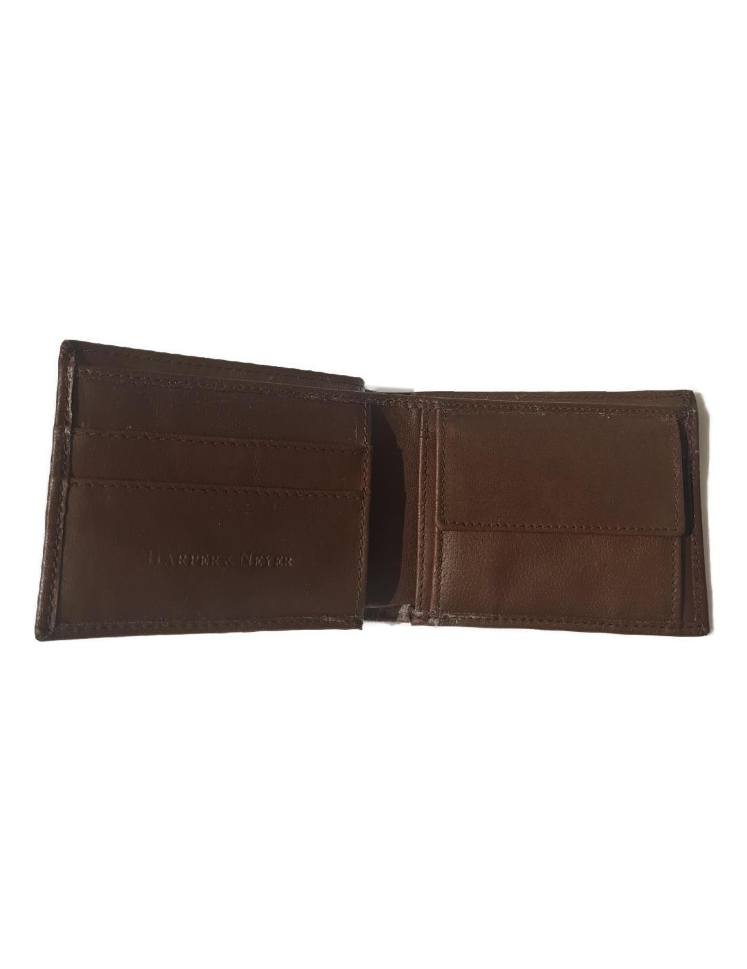 Cartera Haper&Neyer marrón para billetes y monedas de hombre