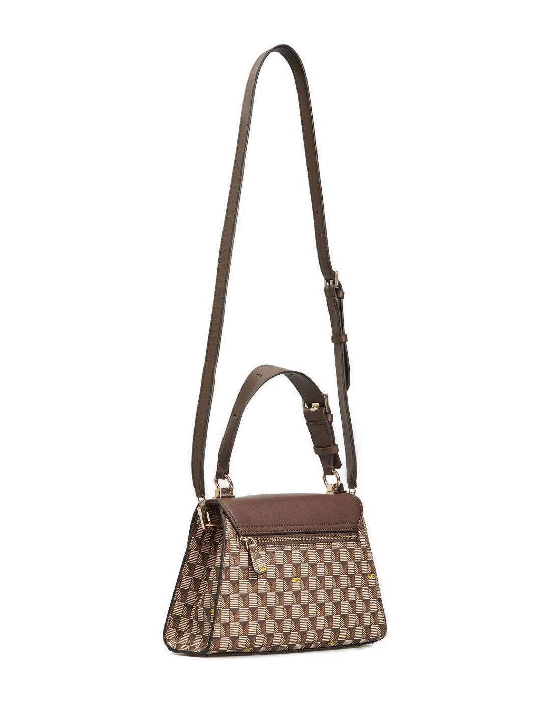 Bolso Guess Wave marrón estampado geométrico para mujer