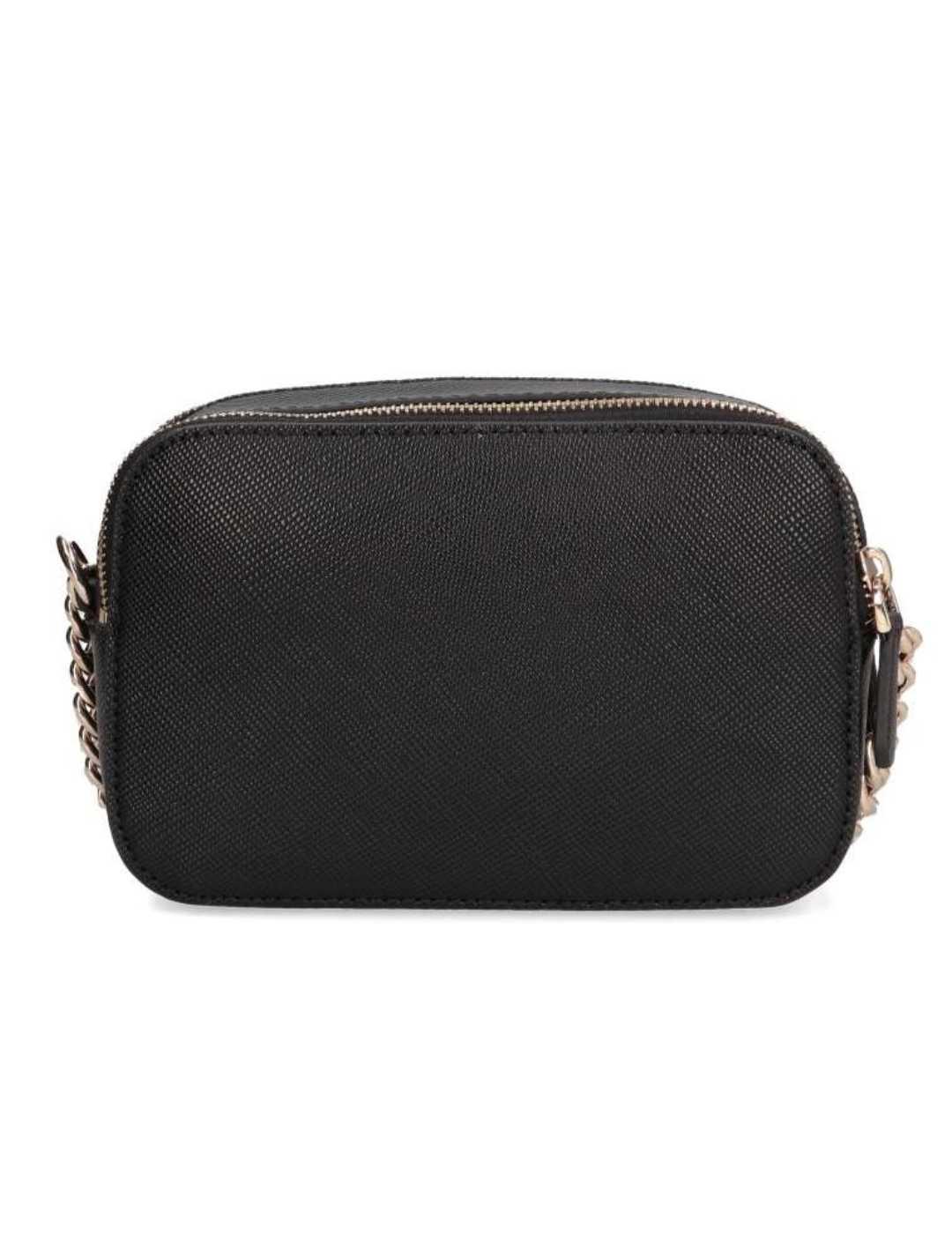 Bolso bandolera Guess Noelle negro franja para mujer