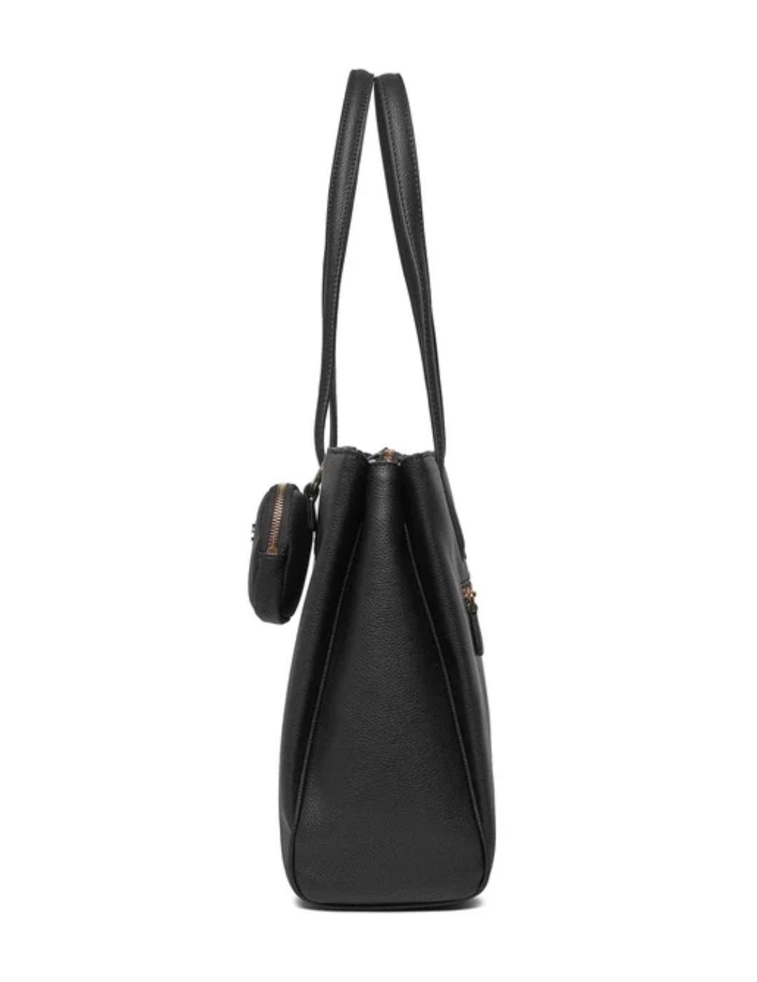 Bolso de hombro Guess Cresidia Satchel negro para mujer