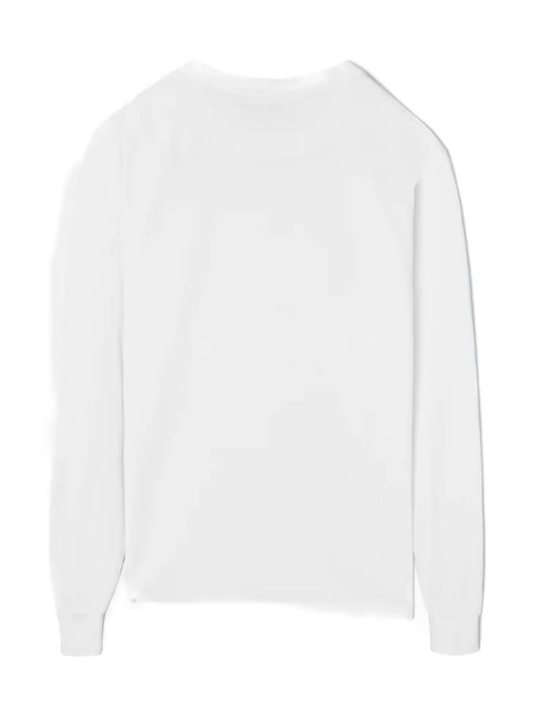 Camiseta básica Silbon manga larga blanca para hombre