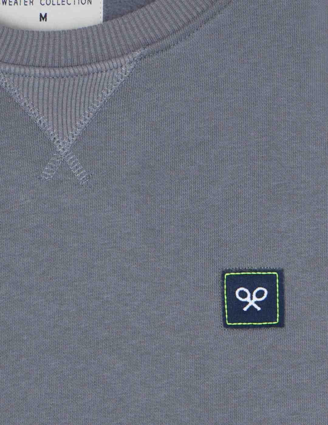 Sudadera Silbon raqueta trasera gris sin capucha para hombre