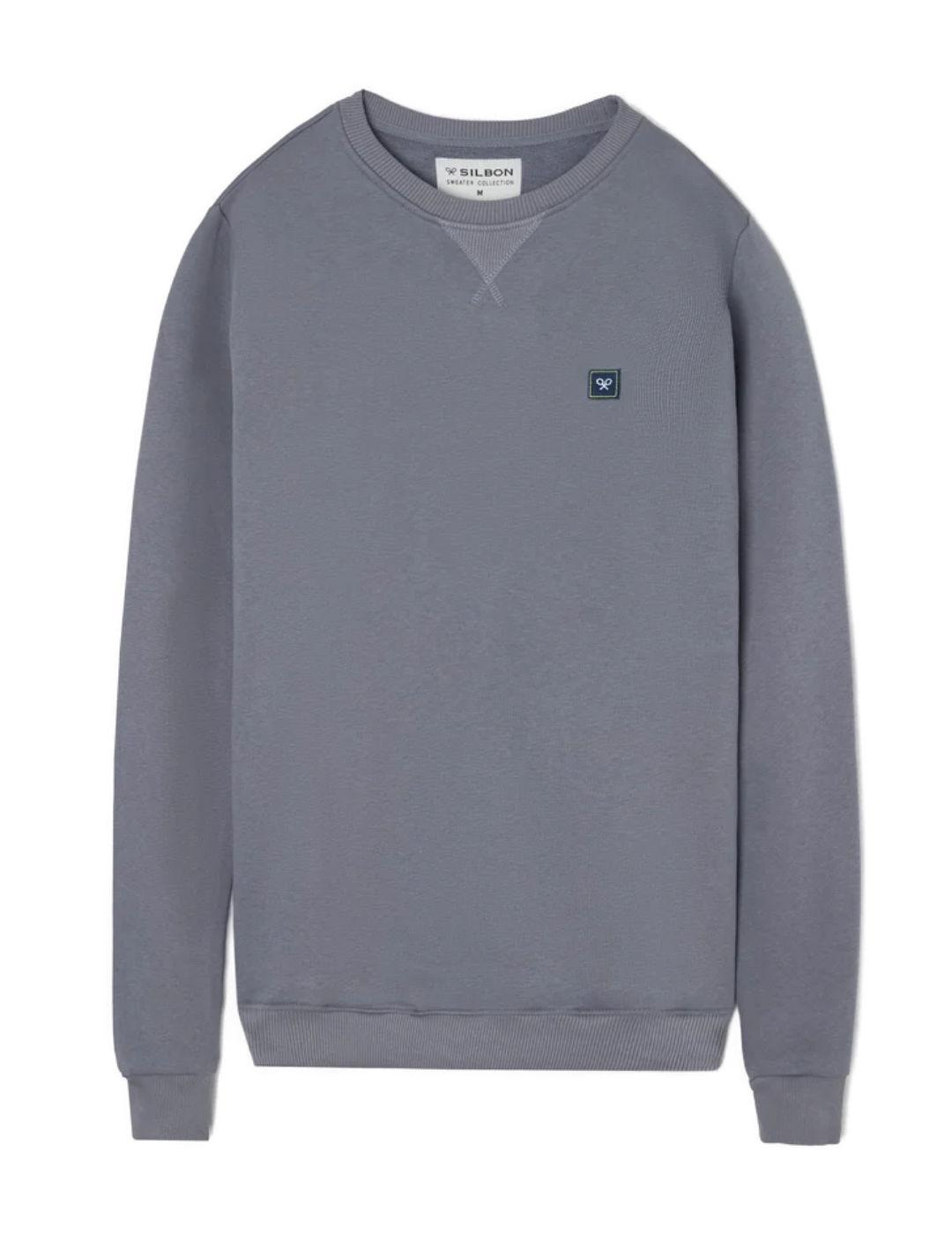 Sudadera Silbon raqueta trasera gris sin capucha para hombre