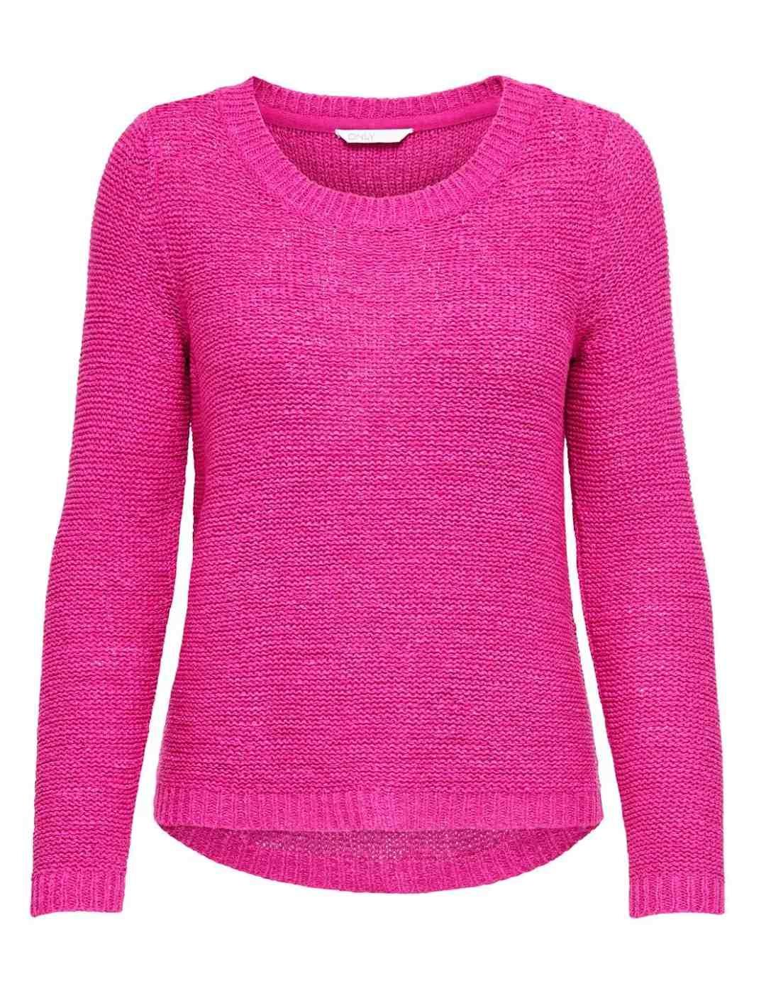 Jersey Only Geena rosa fucsia de punto troquelado para mujer