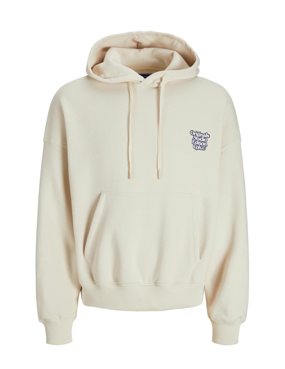 Sudadera Jack&Jones Astoria beige con capucha para hombre