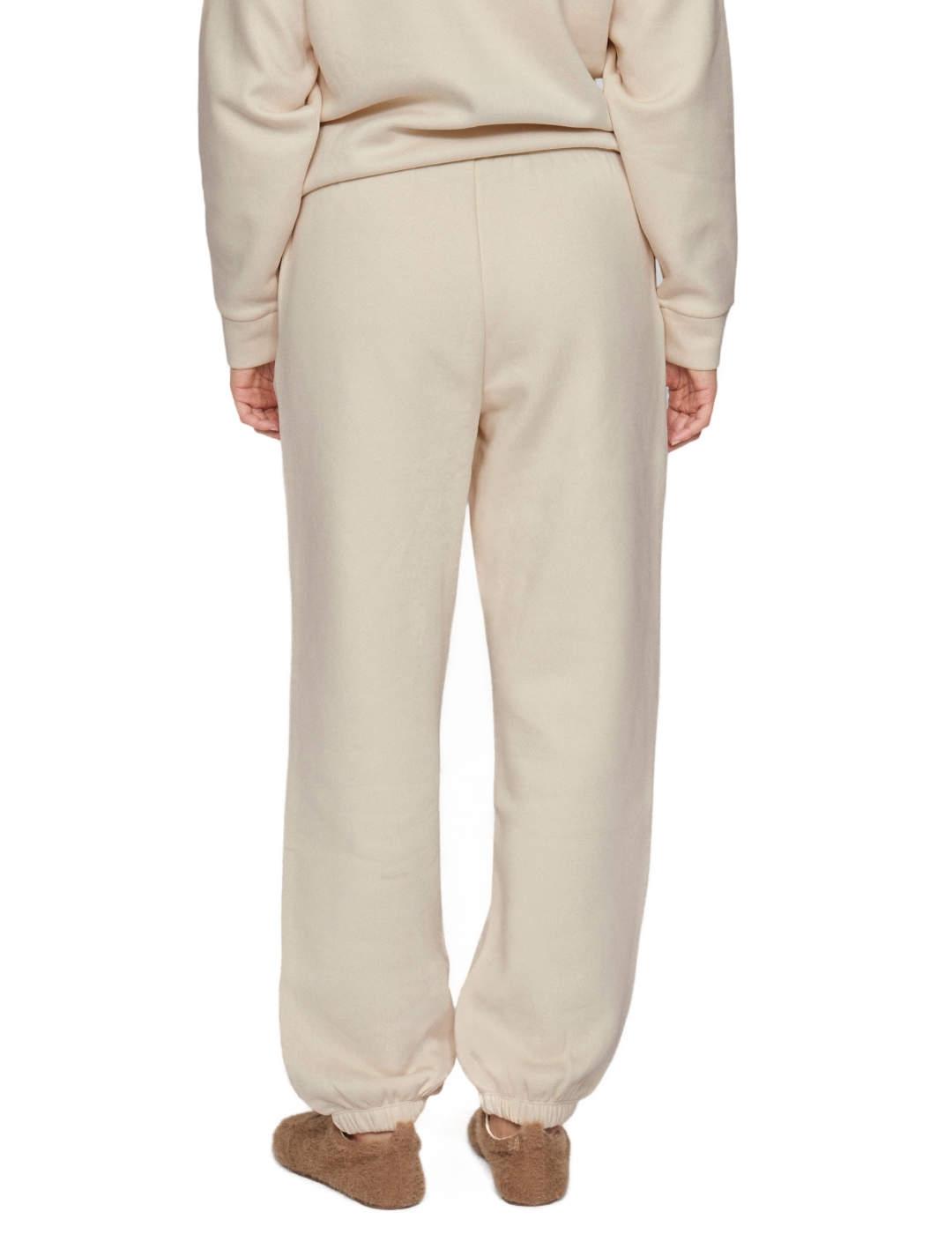 Pantalón Vila Huris beige jogger corte loose para mujer