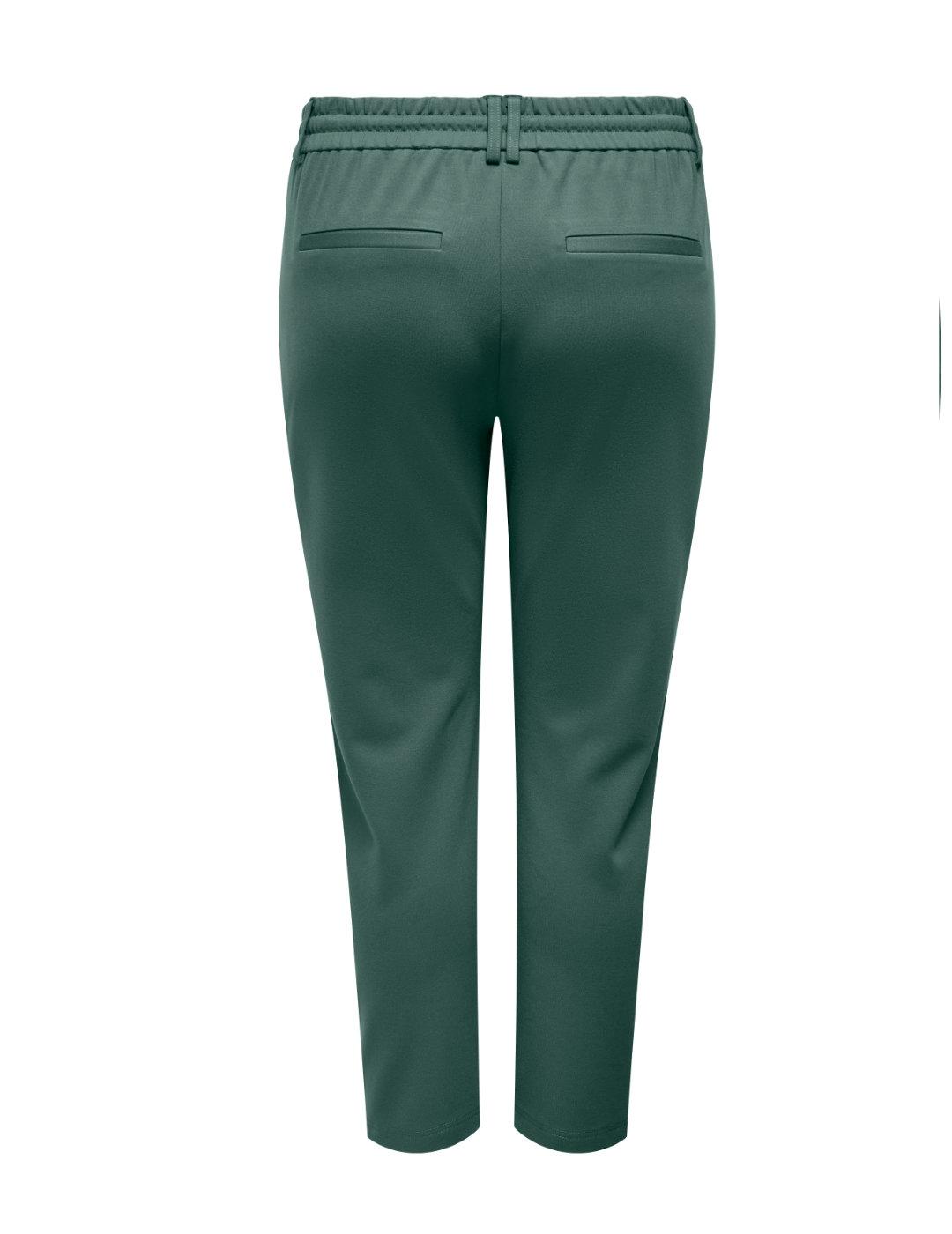 Pantalón Only Carmakoma Goldtrash verde de tela para mujer