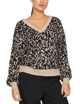 Jersey Vila Ril beige estampado animal print para mujer