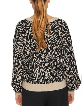 Jersey Vila Ril beige estampado animal print para mujer