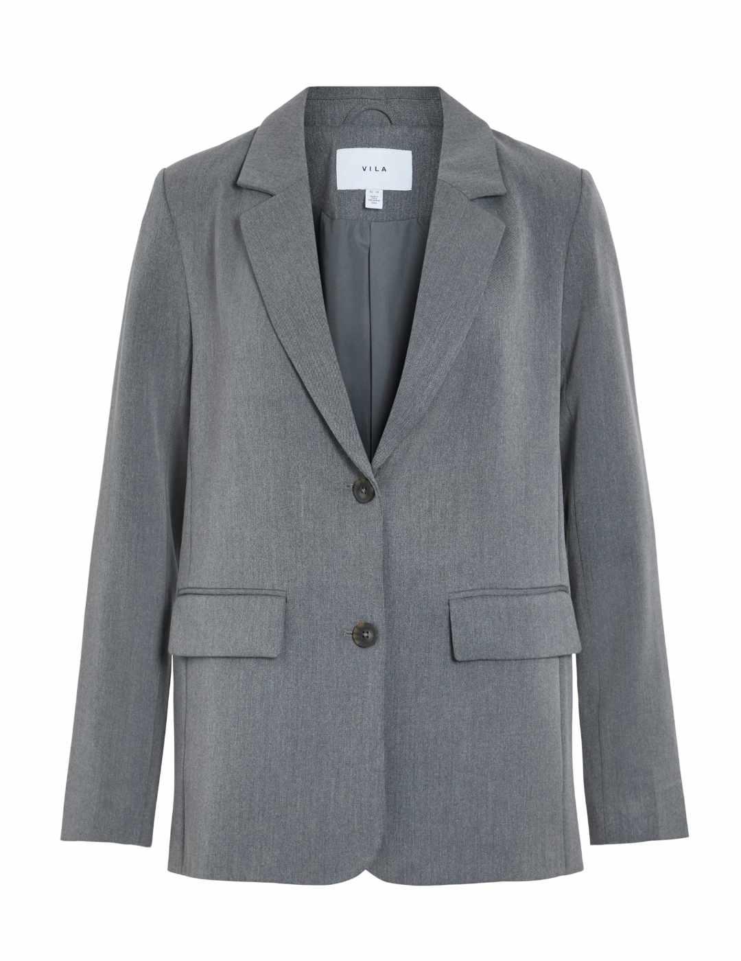 Chaqueta blazer Vila Arone gris oscuro loose fit para mujer