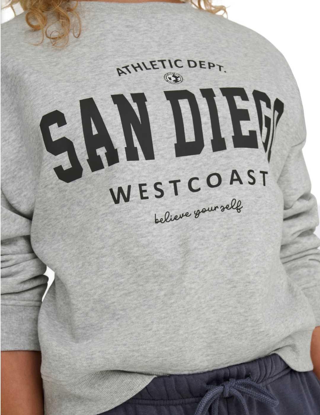 Sudadera Only Sweat gris San Diego sin capucha para mujer