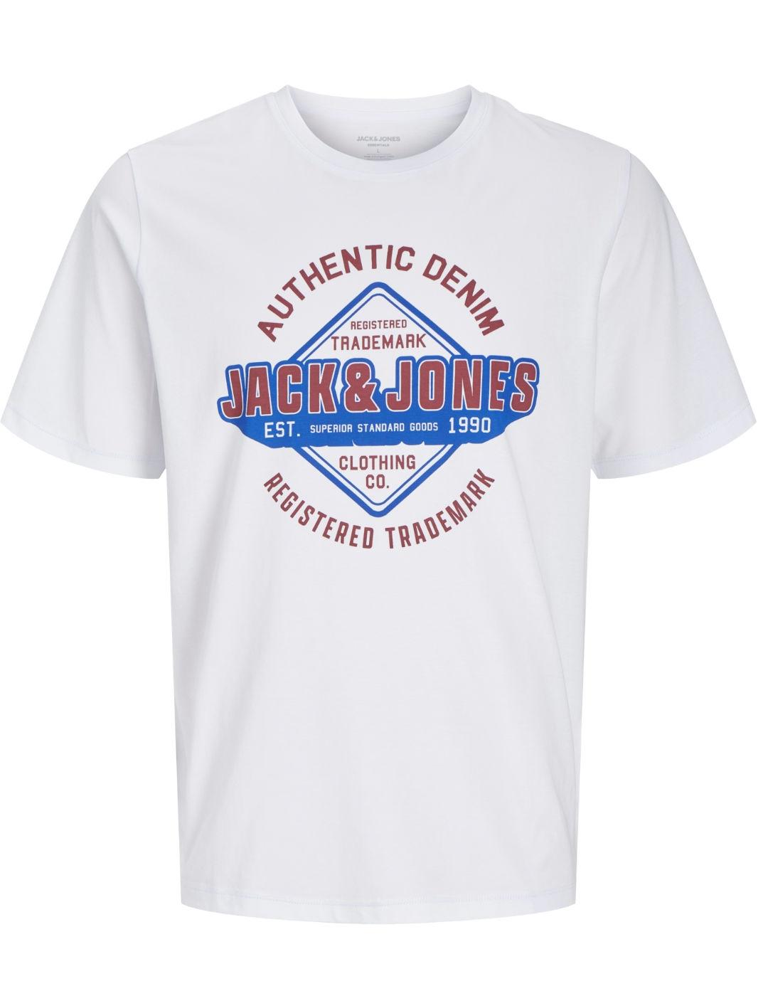 Camiseta Jack&Jones Logo blanco manga corta para hombre