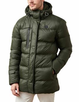 Chaqueta Altonadock acolchada verde con capucha para hombre