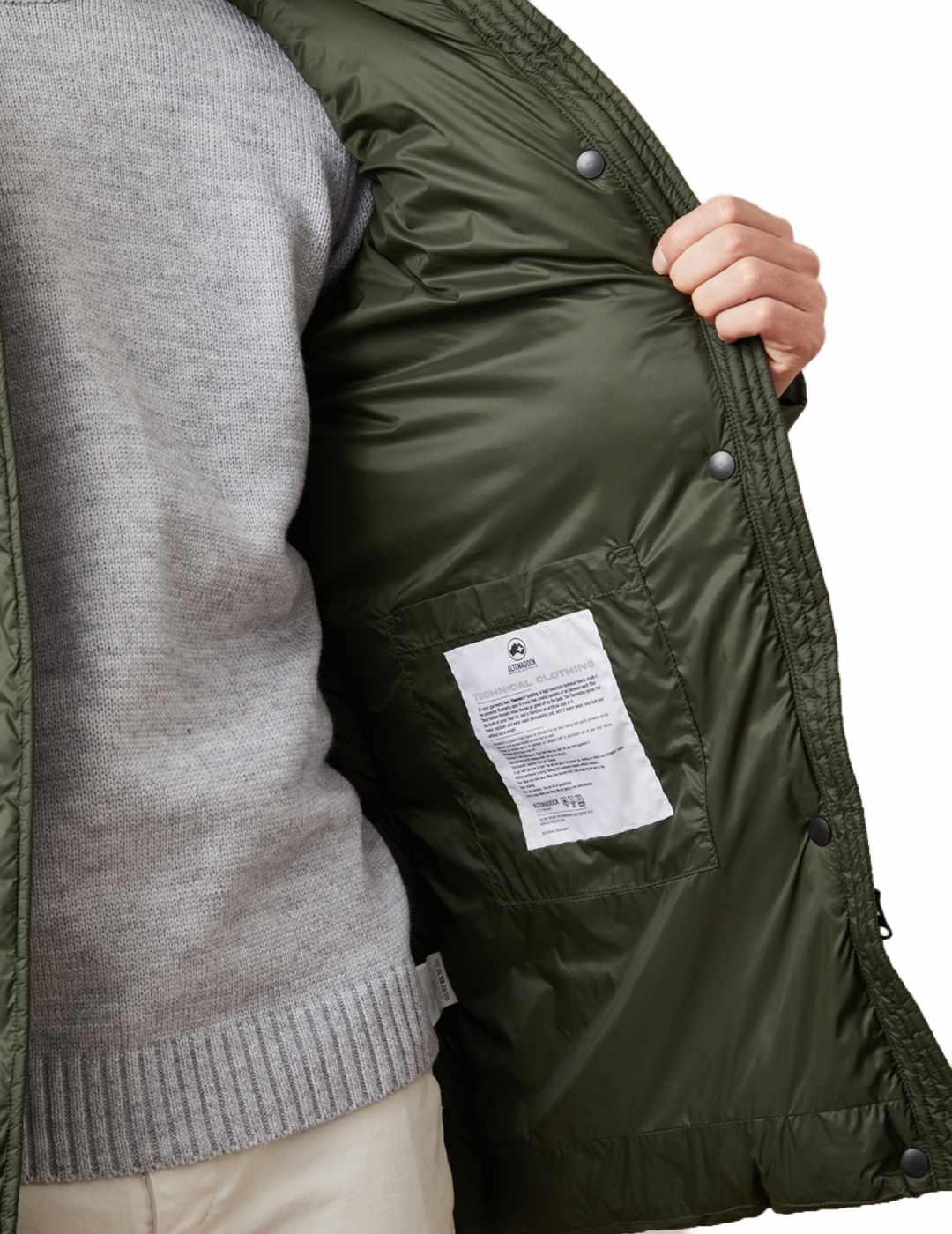 Chaqueta Altonadock acolchada verde con capucha para hombre