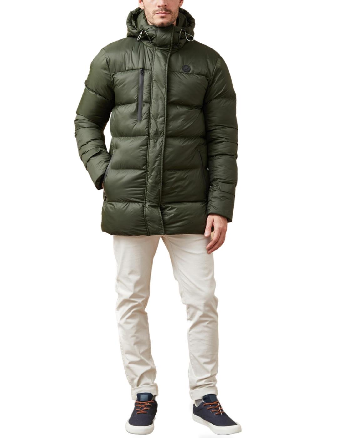 Chaqueta Altonadock acolchada verde con capucha para hombre