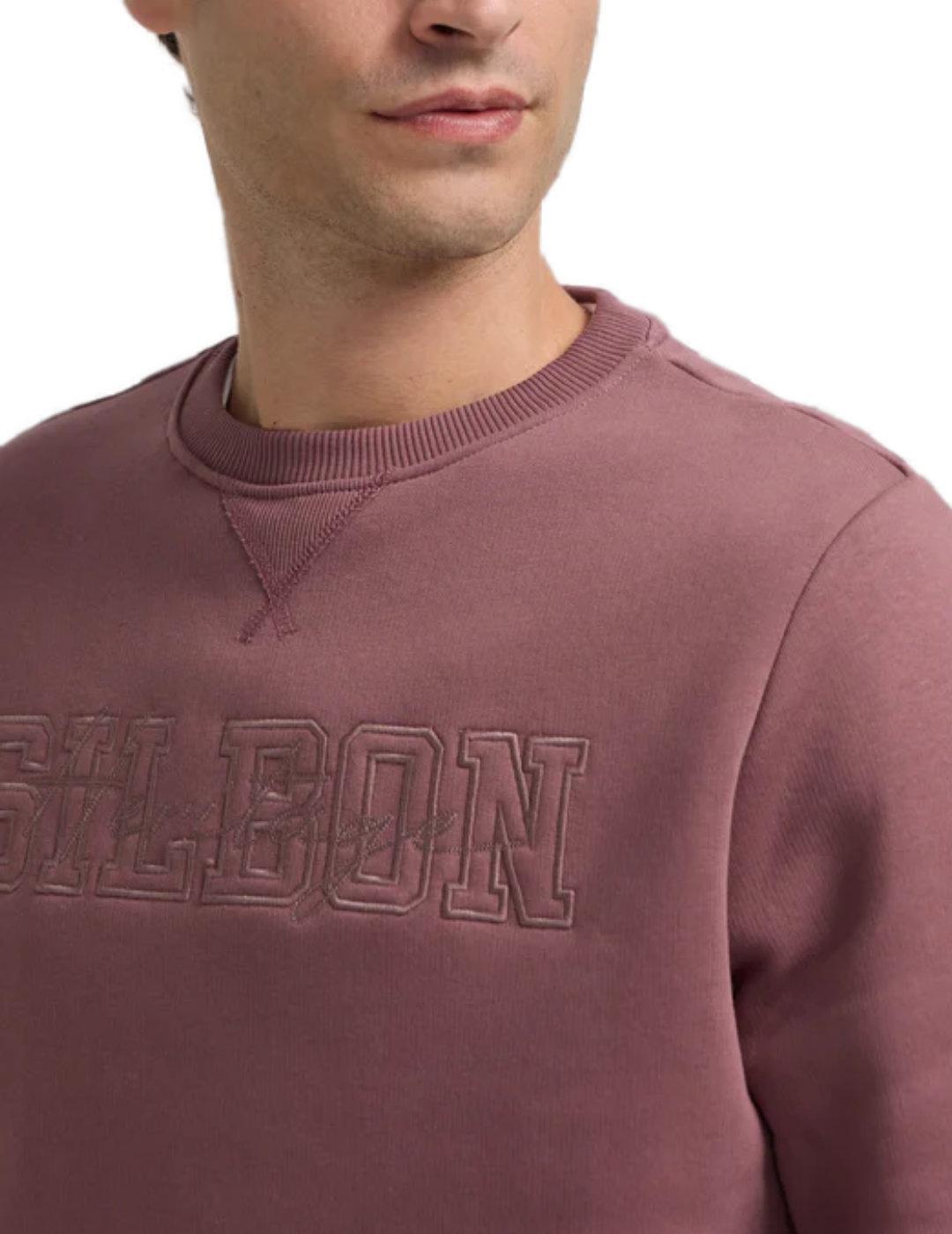 Sudadera Silbon heritage rosa maquillaje sin capucha hombre