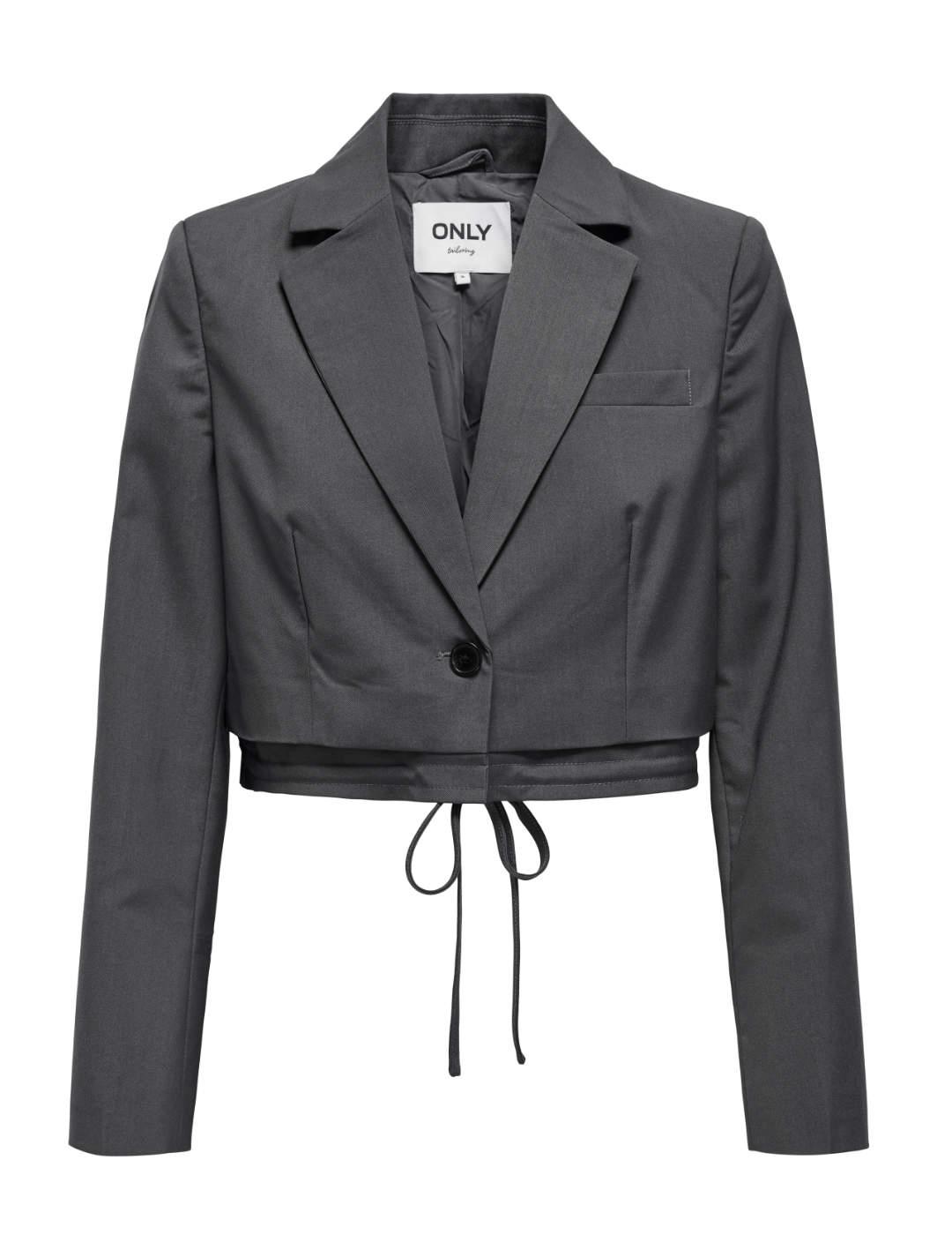 Chaqueta blazer cropped Only Lana gris oscuro para mujer