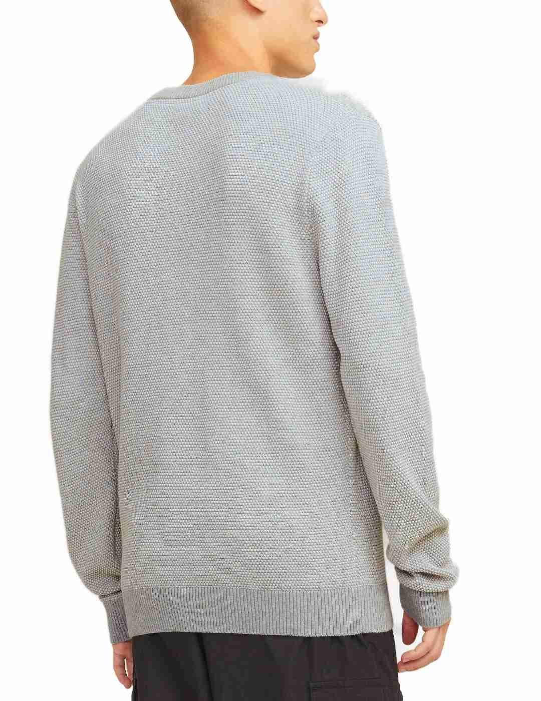 Jersey Jack&Jones Globe gris claro de punto para hombre