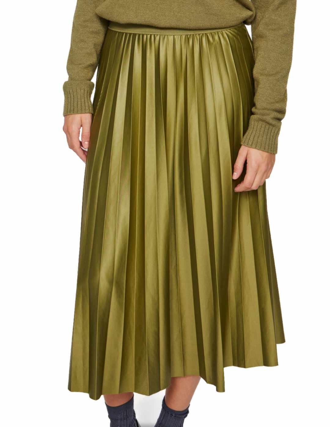 Falda midi Vila Nitban verde plisada para hombre