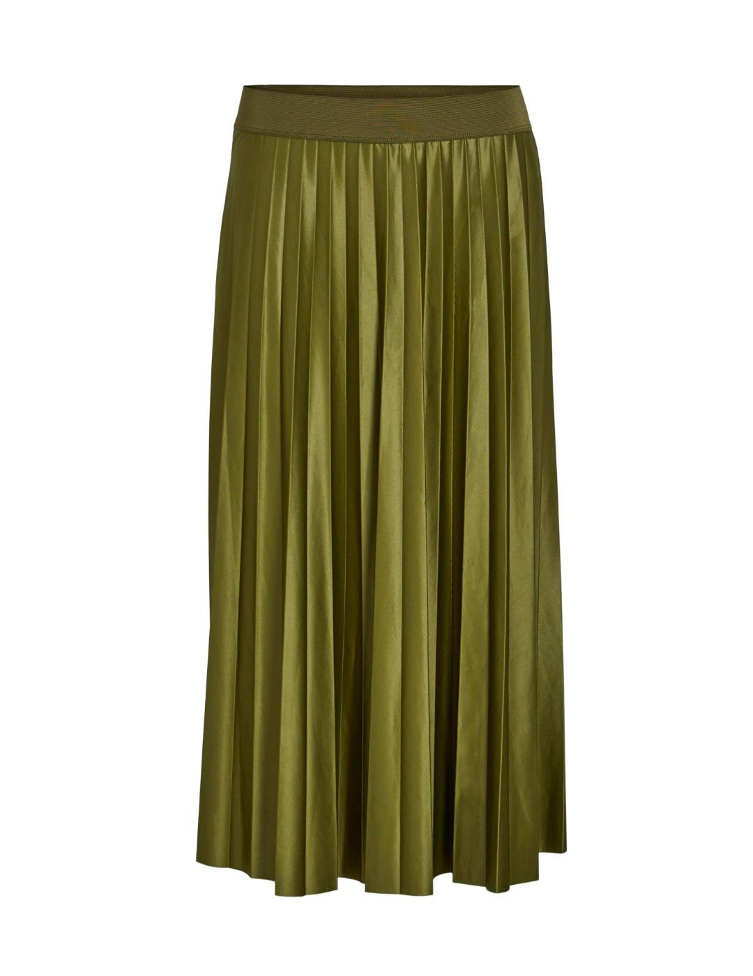 Falda midi Vila Nitban verde plisada para hombre