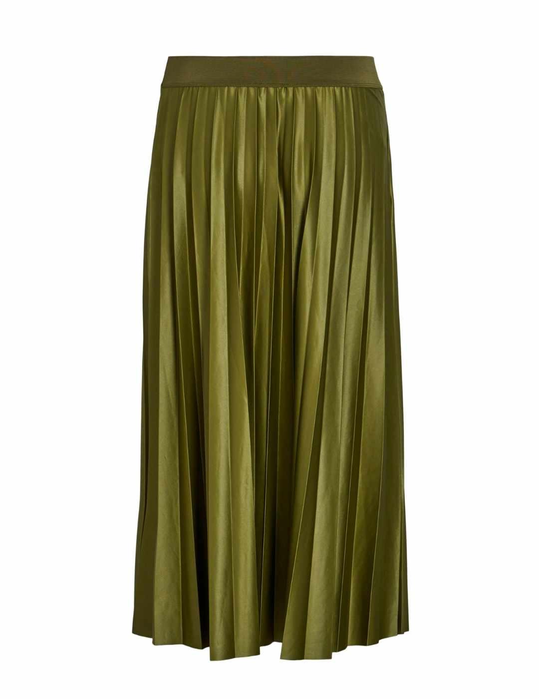 Falda midi Vila Nitban verde plisada para hombre