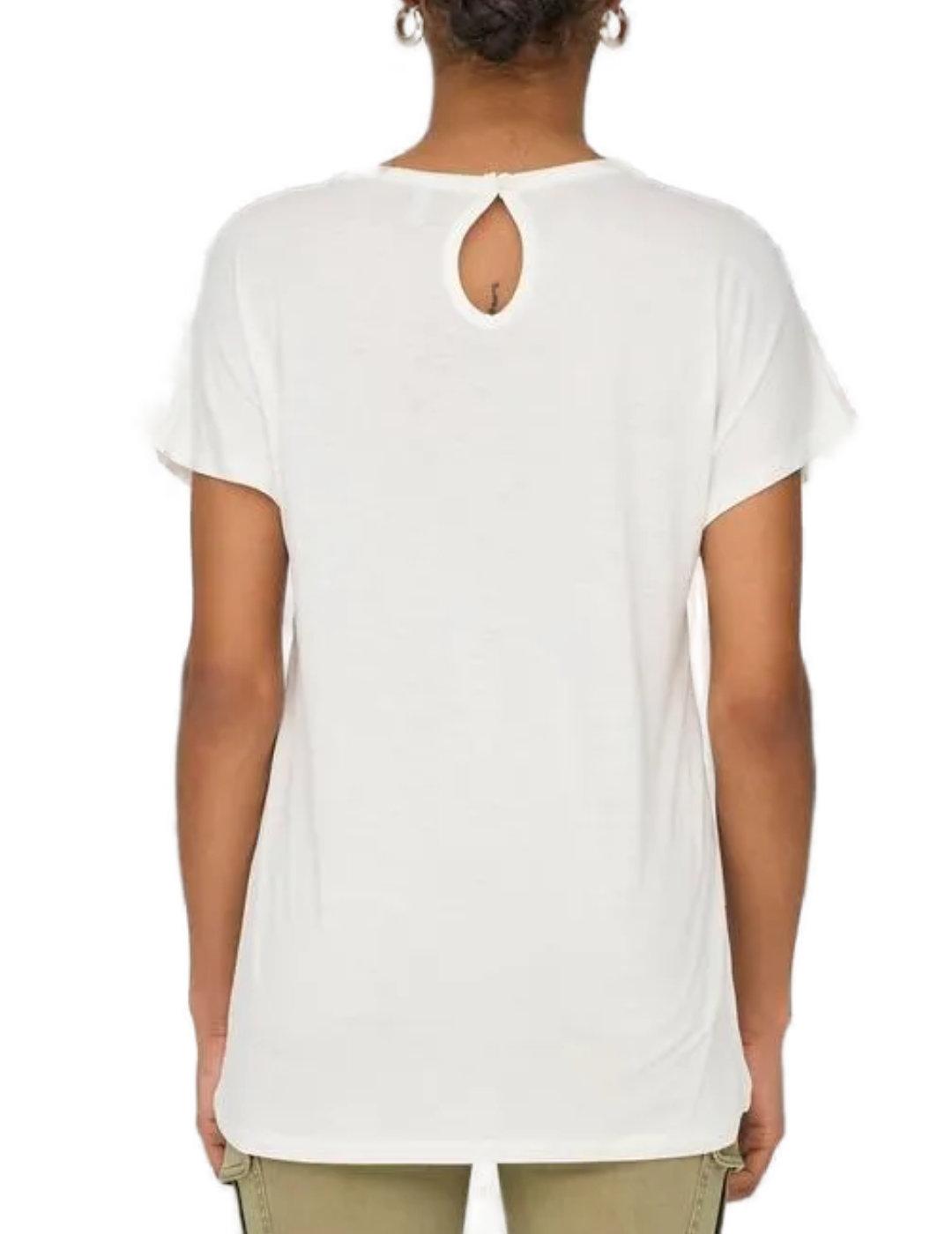 Camiseta Only Flora blanca manga corta estampado para mujer