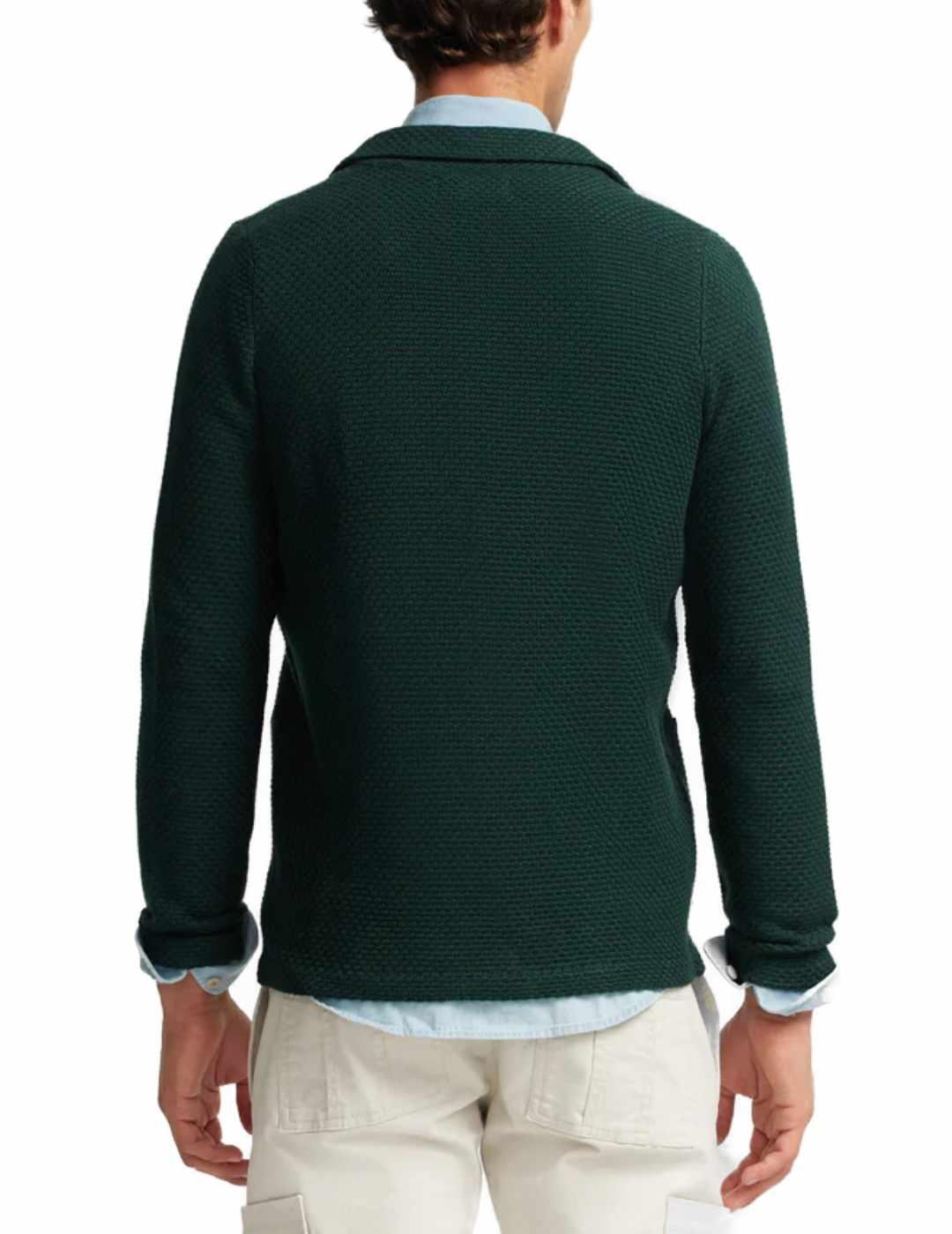 Chaqueta Silbon verde botella de lana regular para hombre