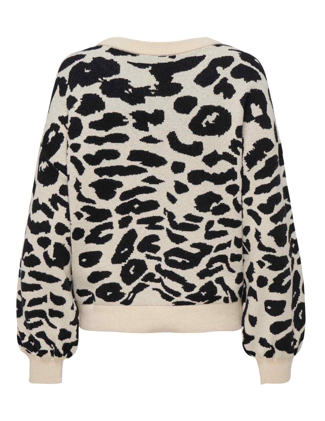 Jersey Only Lima animal print beige de punto para mujer