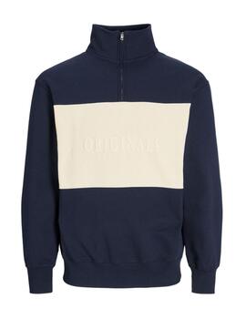 Sudadera Jack&Jones Junior marino sin capucha para hombre