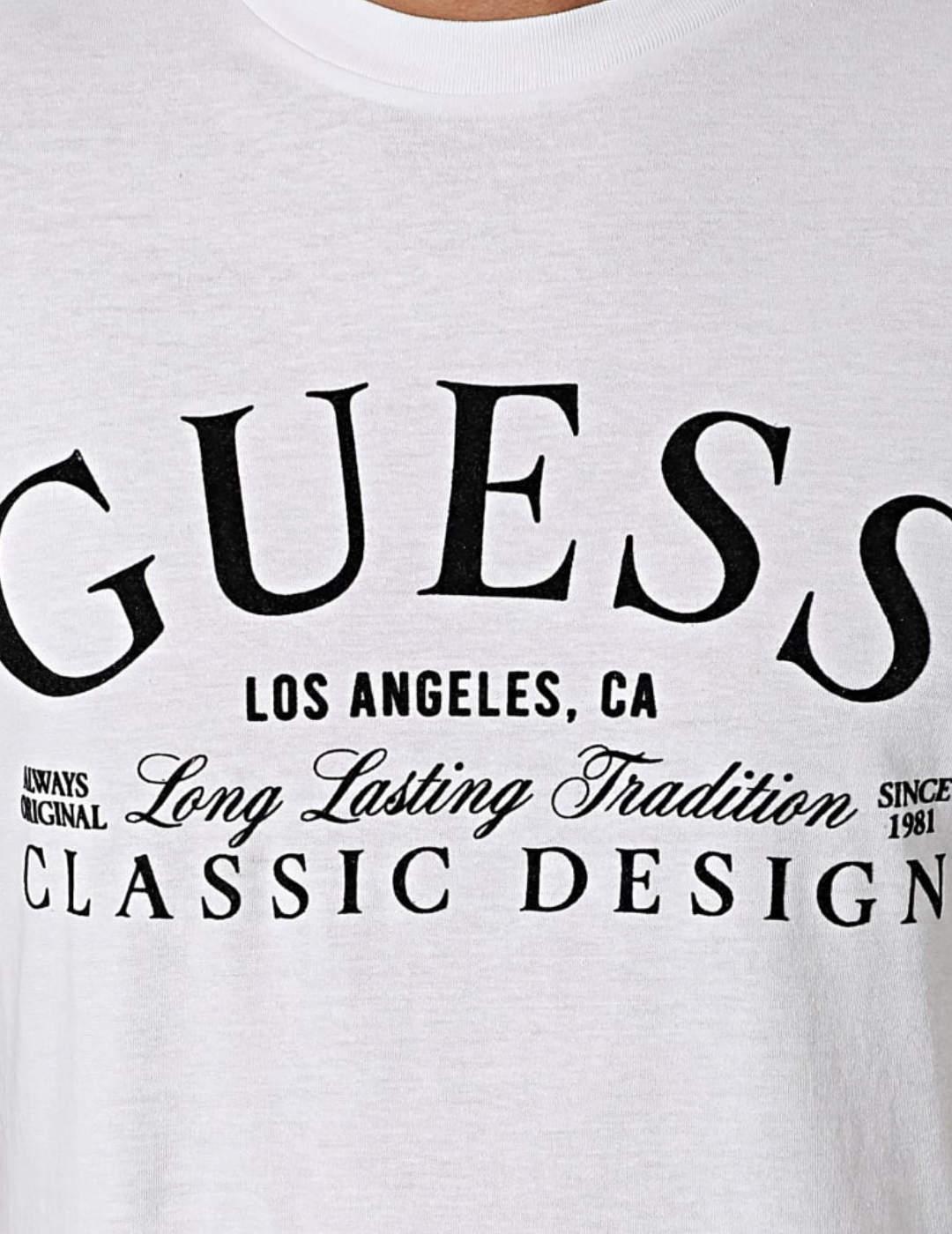 Camiseta Guess Classic blanco manga corta para hombre