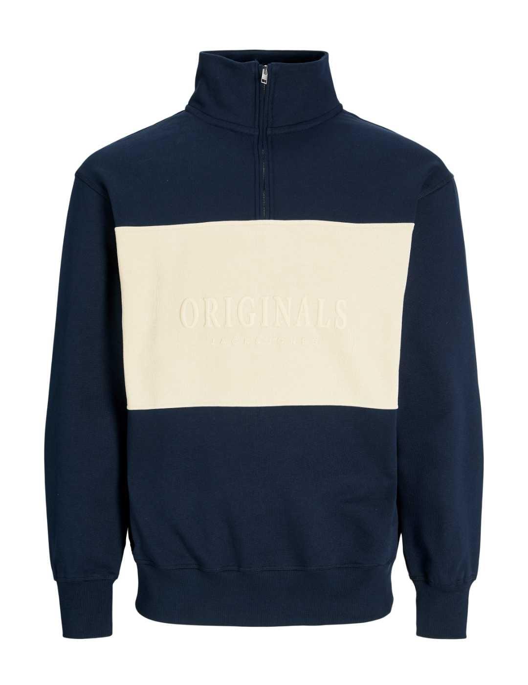 Sudadera Jack&Jones Frederik marino sin capucha para hombre