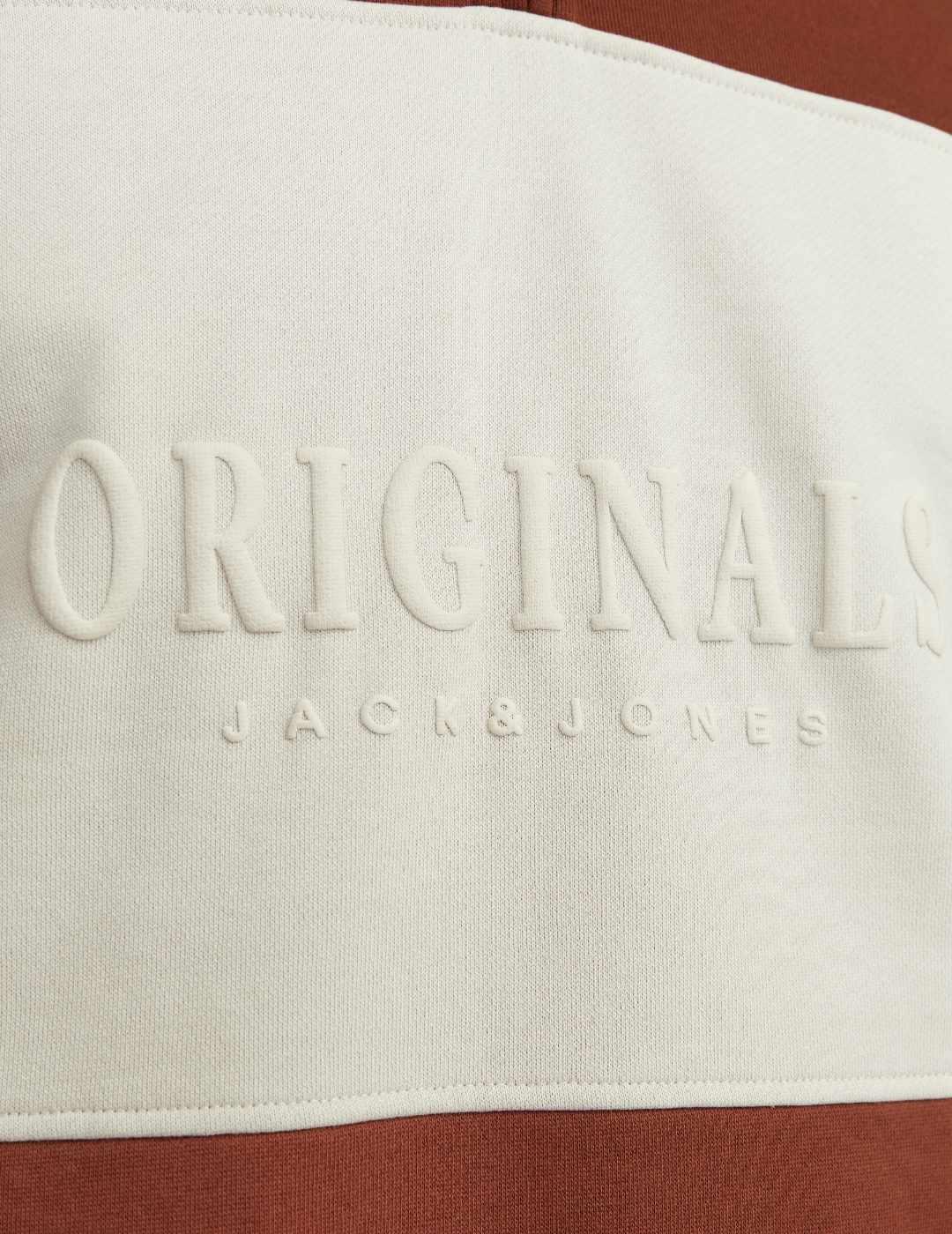 Sudadera Jack&Jones Frederik marrón sin capucha para hombre