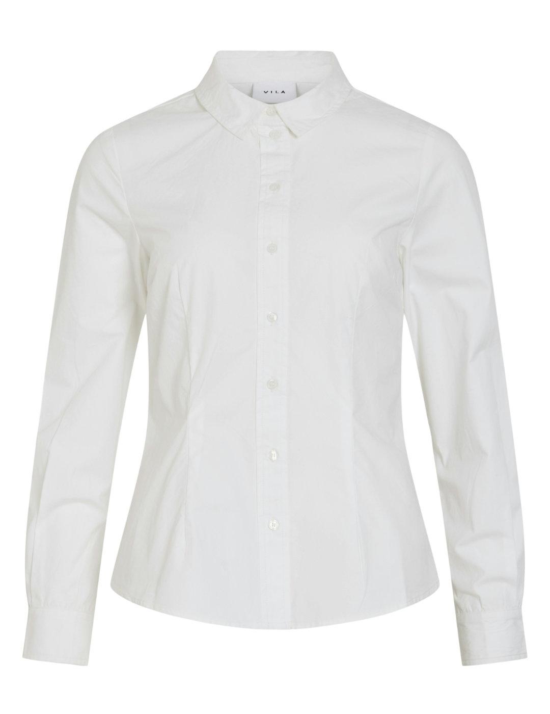 Camisa básica Vila Alma blanca slim para mujer