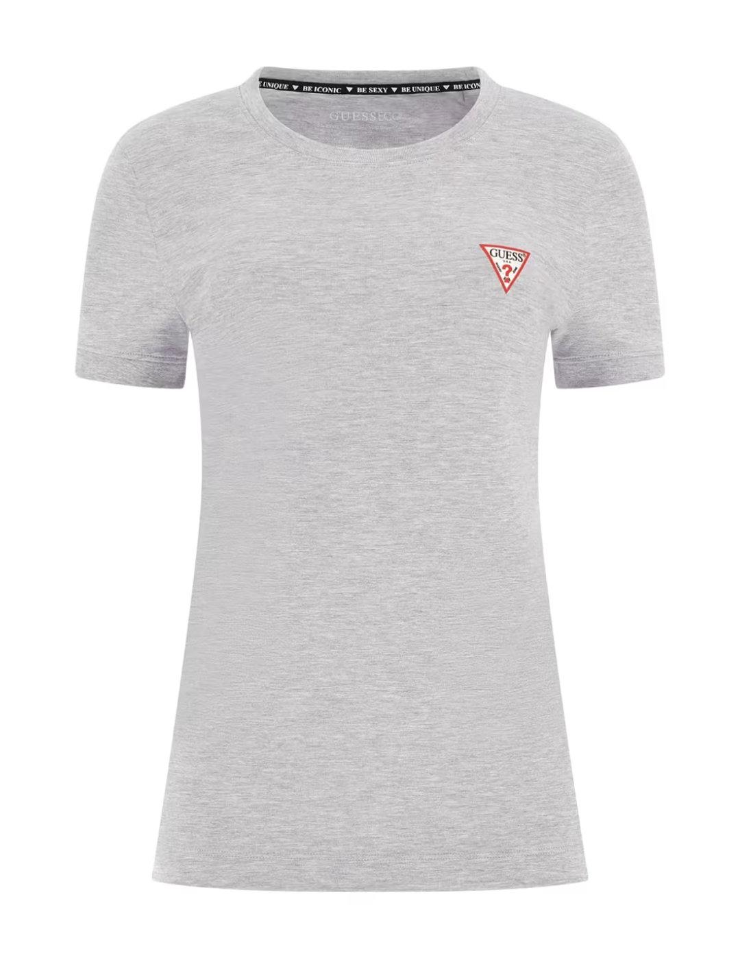 Camiseta Guess Mini Triangle gris manga corta para mujer