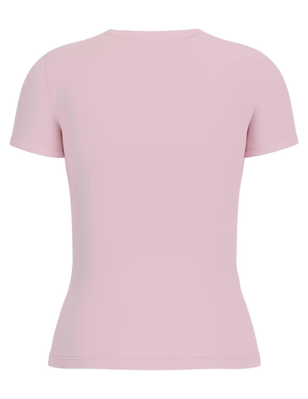 Camiseta Guess Mini Triangle rosa manga corta para mujer