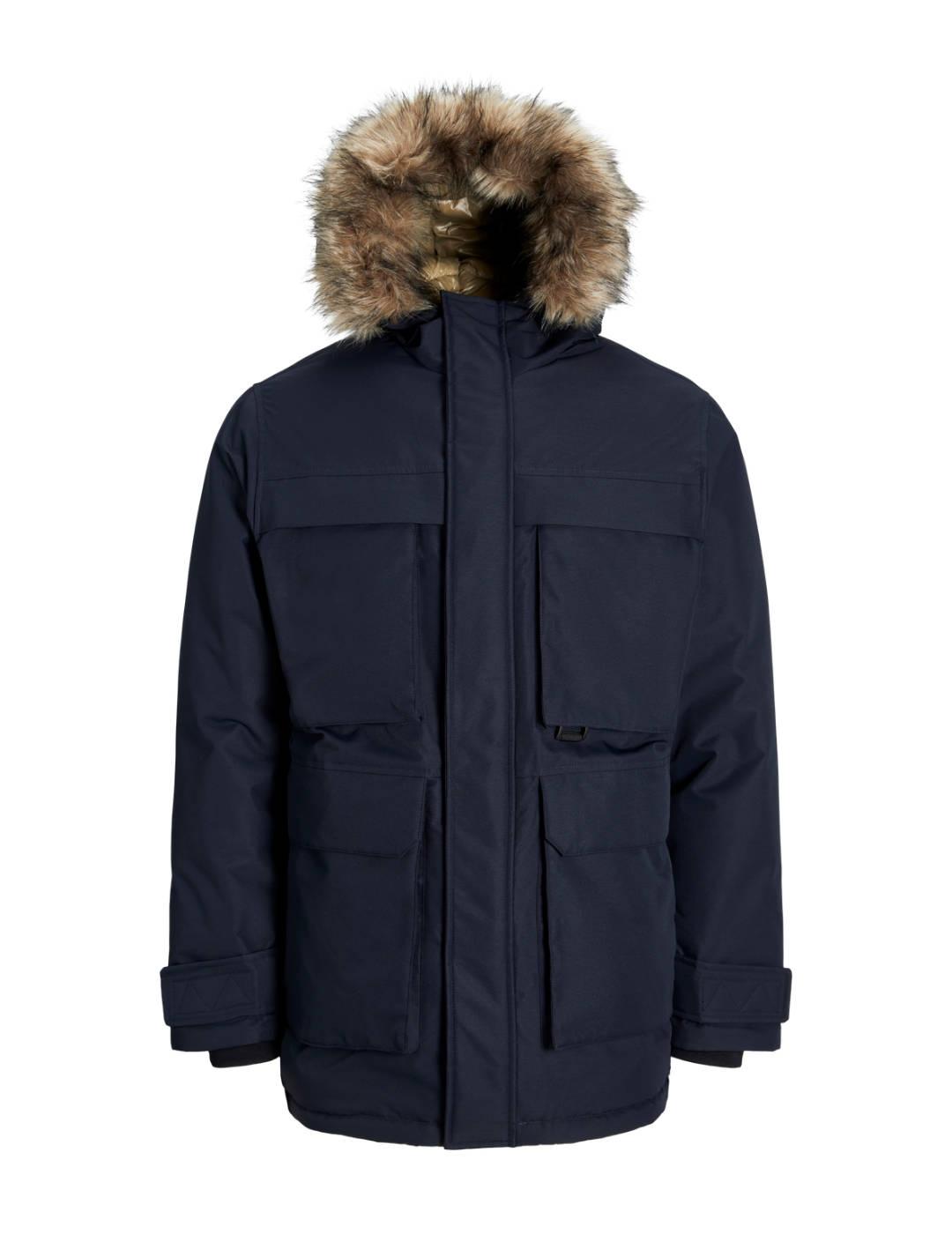 Parka Jack&Jones Star azul marino con capucha para hombre