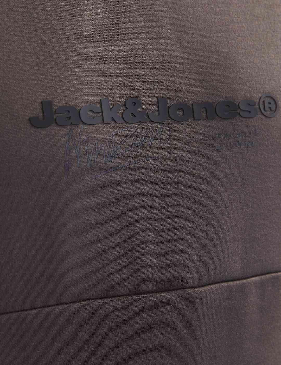 Sudadera Jack&Jones Charlie marrón con capucha para hombre