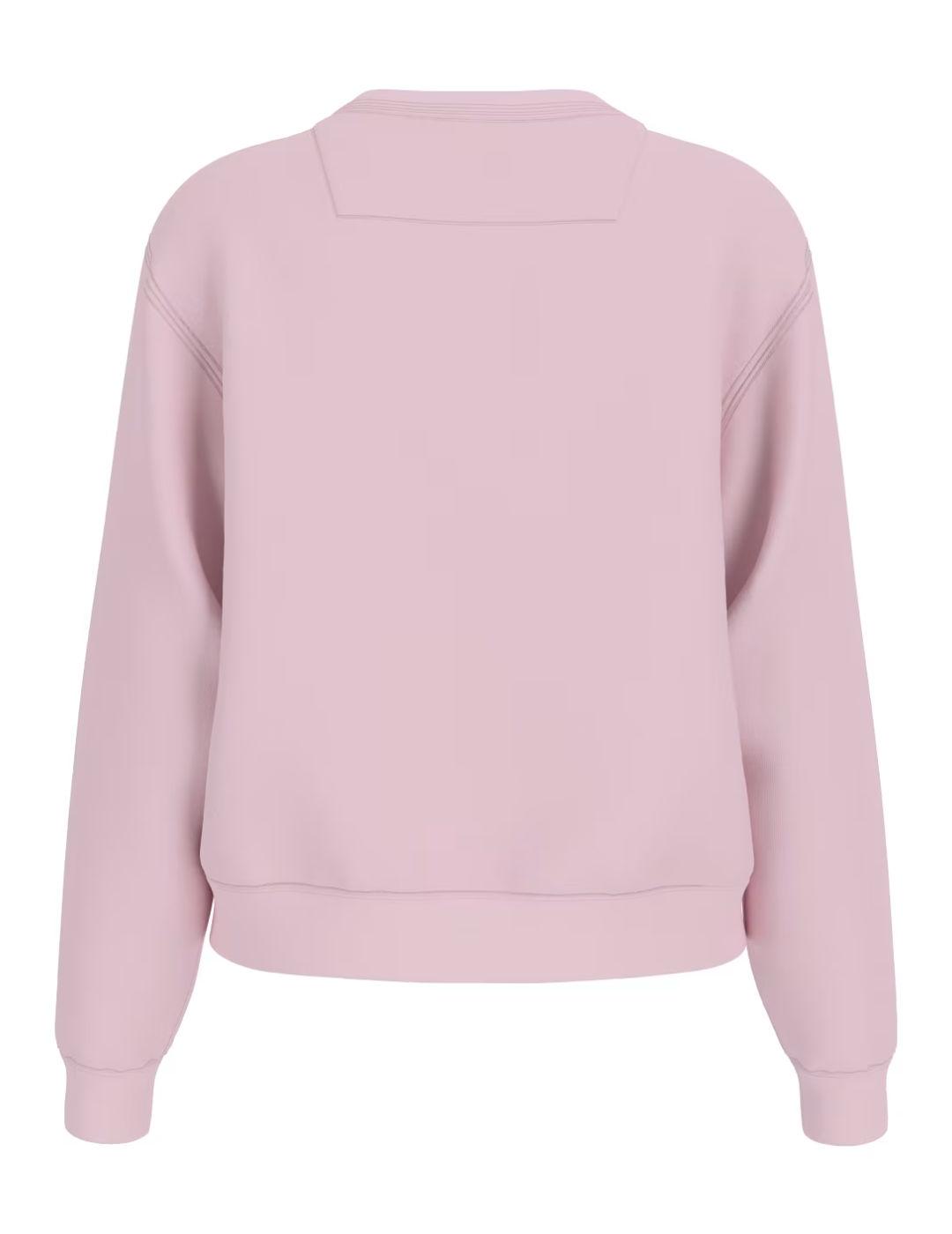 Sudadera Guess Original rosa sin capucha para mujer