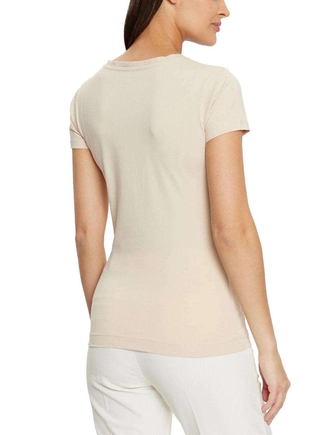 Camiseta Guess Python beige manga corta para mujer