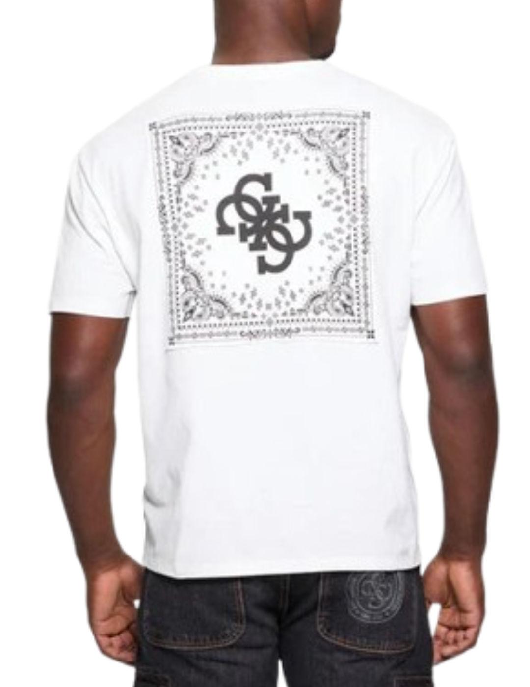 Camiseta Guess Bandana manga corta blanca para hombre