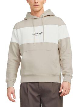 Sudadera Jaxk&Jones Vesterbro beige color block de hombre