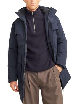 Parka Jack&Jones Blawave azul marino capucha para hombre