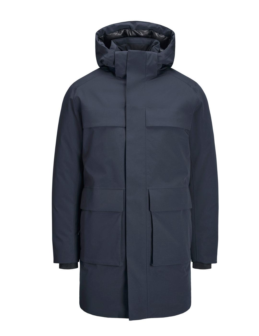 Parka Jack&Jones Blawave azul marino capucha para hombre