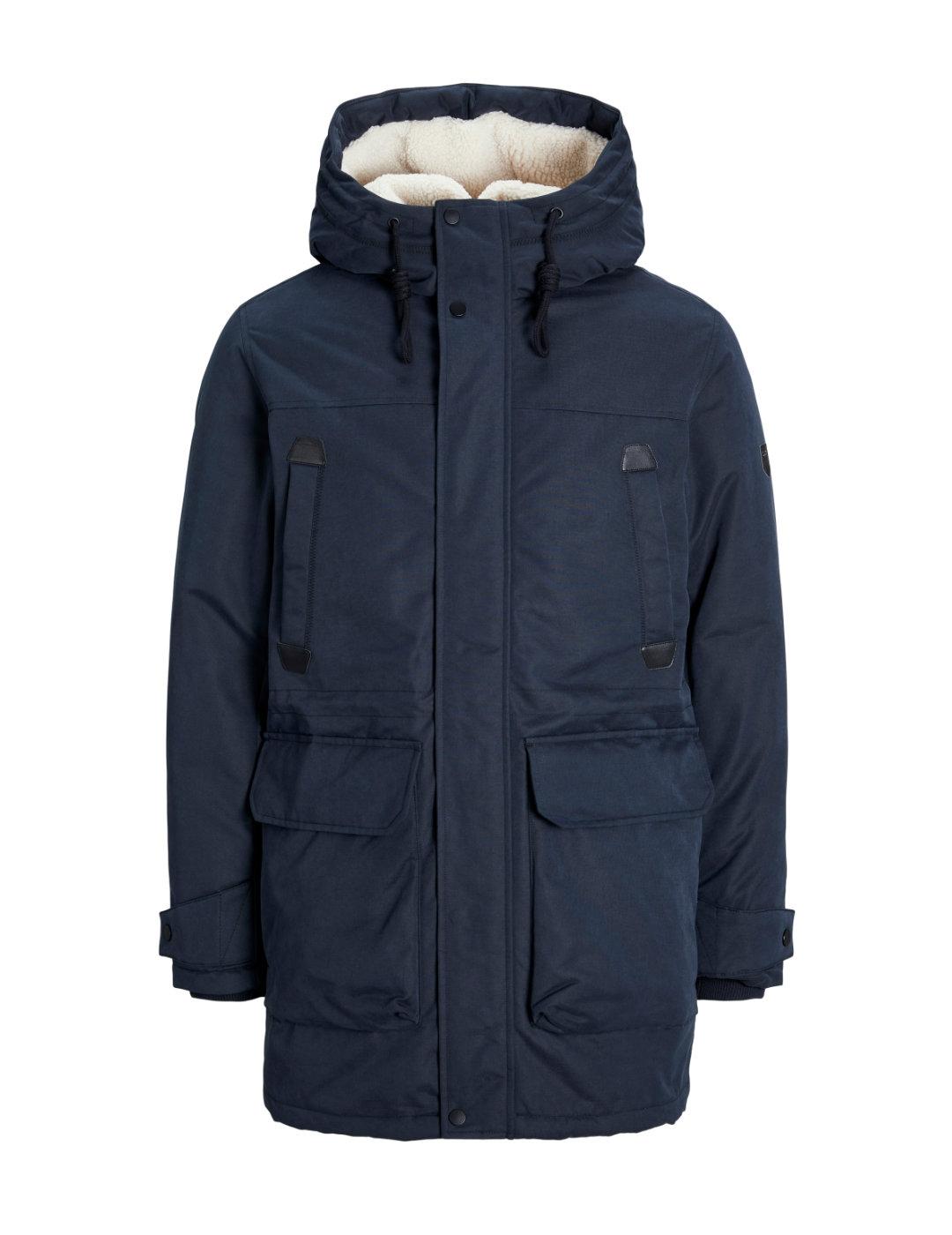 Parka Jack&Jones Polar marino borreguillo para hombre