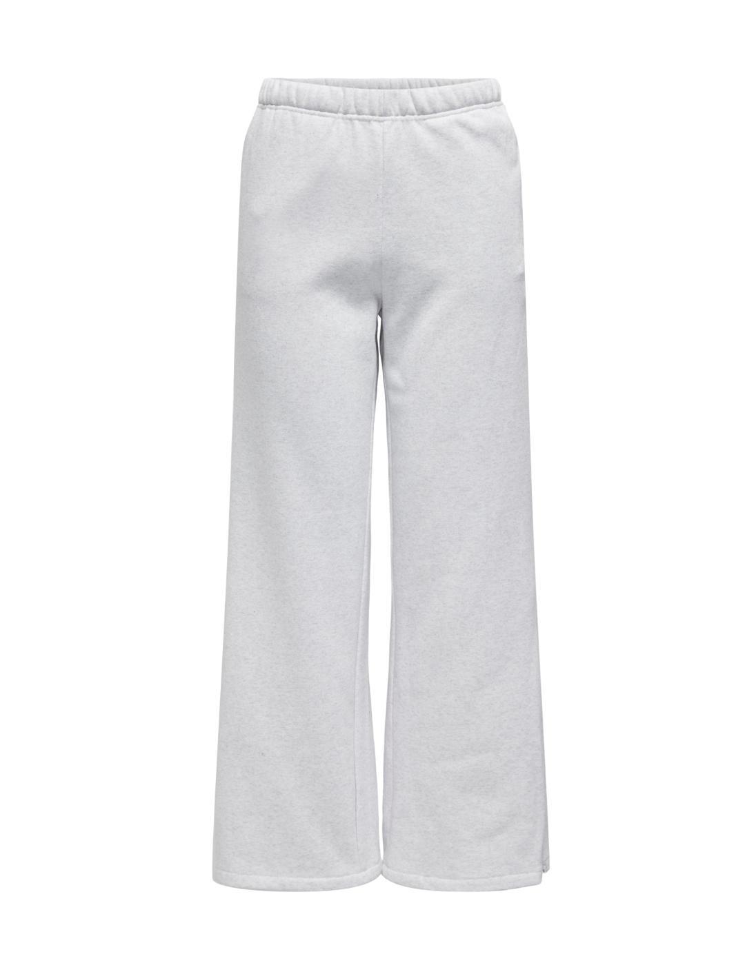 Pantalón jogger Only Elliot gris claro wide leg para mujer