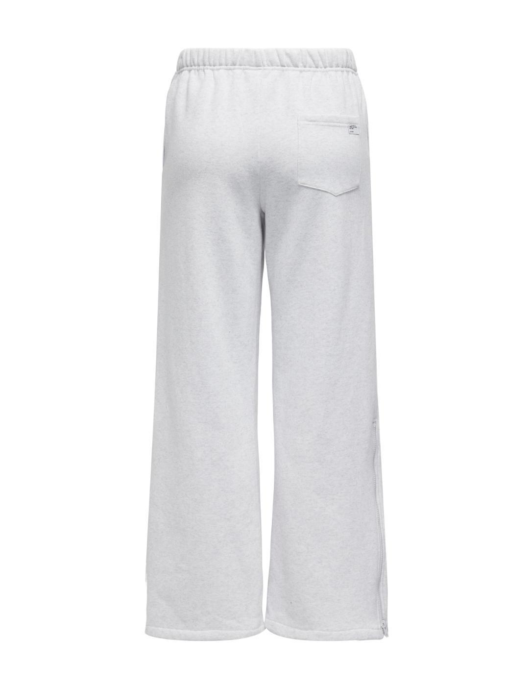 Pantalón jogger Only Elliot gris claro wide leg para mujer